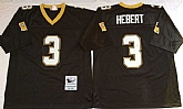 Saints 3 Bobby Hebert Black M&N Throwback Jersey,baseball caps,new era cap wholesale,wholesale hats