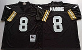 Saints 8 Archie Manning Black M&N Throwback Jersey,baseball caps,new era cap wholesale,wholesale hats