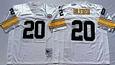 Steelers 20 Rocky Bleier White M&N Throwback Jersey,baseball caps,new era cap wholesale,wholesale hats