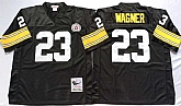 Steelers 23 Mike Wagner Black M&N Throwback Jersey,baseball caps,new era cap wholesale,wholesale hats