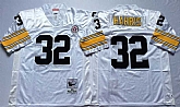 Steelers 32 Franco Harris White M&N Throwback Jersey,baseball caps,new era cap wholesale,wholesale hats