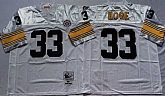 Steelers 33 Merril Hoge White M&N Throwback Jersey,baseball caps,new era cap wholesale,wholesale hats