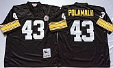 Steelers 43 Troy Polamalu Black M&N Throwback Jersey,baseball caps,new era cap wholesale,wholesale hats