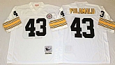 Steelers 43 Troy Polamalu White M&N Throwback Jersey,baseball caps,new era cap wholesale,wholesale hats