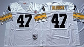 Steelers 47 Mel Blount White M&N Throwback Jersey,baseball caps,new era cap wholesale,wholesale hats