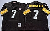Steelers 7 Ben Roethlisberger Black M&N Throwback Jersey,baseball caps,new era cap wholesale,wholesale hats