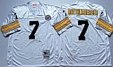 Steelers 7 Ben Roethlisberger White M&N Throwback Jersey,baseball caps,new era cap wholesale,wholesale hats