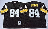 Steelers 84 Antonio Brown Black M&N Throwback Jersey,baseball caps,new era cap wholesale,wholesale hats