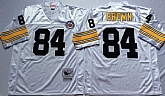 Steelers 84 Antonio Brown White M&N Throwback Jersey,baseball caps,new era cap wholesale,wholesale hats