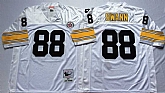 Steelers 88 Lynn Swann White M&N Throwback Jersey,baseball caps,new era cap wholesale,wholesale hats