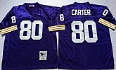 Vikings 80 Cris Carter Purple M&N Throwback Jersey,baseball caps,new era cap wholesale,wholesale hats