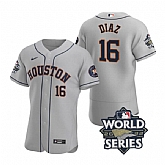 Astros 16 Aledmys Diaz Gray Nike 2022 World Series Flexbase Jersey,baseball caps,new era cap wholesale,wholesale hats