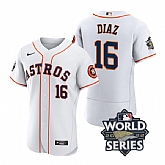 Astros 16 Aledmys Diaz White Nike 2022 World Series Flexbase Jersey,baseball caps,new era cap wholesale,wholesale hats
