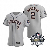 Astros 2 Alex Bregman Gray Nike 2022 World Series Flexbase Jersey,baseball caps,new era cap wholesale,wholesale hats