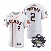 Astros 2 Alex Bregman White Nike 2022 World Series Flexbase Jersey,baseball caps,new era cap wholesale,wholesale hats