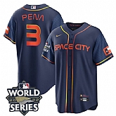 Astros 3 Jeremy Pena Navy Nike 2022 World Series City Connect Cool Base Jersey,baseball caps,new era cap wholesale,wholesale hats