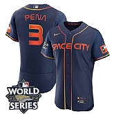 Astros 3 Jeremy Pena Navy Nike 2022 World Series City Connect Flexbase Jersey,baseball caps,new era cap wholesale,wholesale hats