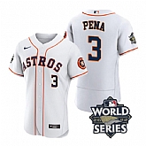 Astros 3 Jeremy Pena White Nike 2022 World Series Flexbase Jersey,baseball caps,new era cap wholesale,wholesale hats