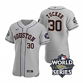 Astros 30 Kyle Tucker Gray Nike 2022 World Series Flexbase Jersey,baseball caps,new era cap wholesale,wholesale hats
