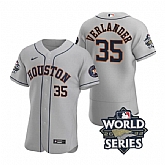 Astros 35 Justin Verlander Gray Nike 2022 World Series Flexbase Jersey,baseball caps,new era cap wholesale,wholesale hats