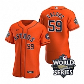 Astros 59 Framber Valdez Orange Nike 2022 World Series Flexbase Jersey,baseball caps,new era cap wholesale,wholesale hats