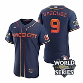 Astros 9 Christian Vazquez Navy Nike 2022 World Series City Connect Flexbase Jersey,baseball caps,new era cap wholesale,wholesale hats