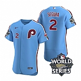 Phillies 2 Jean Segura Blue Nike 2022 World Series Flexbase Jersey,baseball caps,new era cap wholesale,wholesale hats
