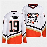 Men's Anaheim Ducks #19 Troy Terry White 2022-23 Reverse Retro Stitched Jersey Dzhi,baseball caps,new era cap wholesale,wholesale hats
