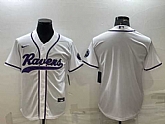 Men's Baltimore Ravens Blank White With Patch Cool Base Stitched Baseball Jersey,baseball caps,new era cap wholesale,wholesale hats