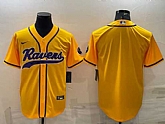 Men's Baltimore Ravens Blank Yellow With Patch Cool Base Stitched Baseball Jersey,baseball caps,new era cap wholesale,wholesale hats