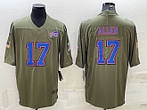 Men's Buffalo Bills #17 Josh Allen Olive Salute To Service Limited Stitched Jersey,baseball caps,new era cap wholesale,wholesale hats