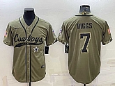 Men's Dallas Cowboys #7 Trevon Diggs 2022 Olive Salute to Service Cool Base Stitched Baseball Jersey,baseball caps,new era cap wholesale,wholesale hats