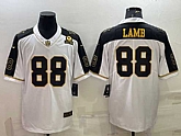 Men's Dallas Cowboys #88 CeeDee Lamb White Gold Edition With 1960 Patch Limited Stitched Football Jersey,baseball caps,new era cap wholesale,wholesale hats