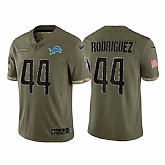 Men's Detroit Lions #44 Malcolm Rodriguez Olive 2022 Salute To Service Limited Stitched Jersey,baseball caps,new era cap wholesale,wholesale hats