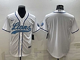 Men's Detroit Lions Blank White With Patch Cool Base Stitched Baseball Jersey,baseball caps,new era cap wholesale,wholesale hats
