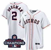 Men's Houston Astros #2 Alex Bregman White 2022 World Series Champions Home Stitched Baseball Jersey,baseball caps,new era cap wholesale,wholesale hats