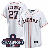 Men's Houston Astros #27 Jose Altuve White 2022 World Series Champions Home Stitched Baseball Jersey,baseball caps,new era cap wholesale,wholesale hats