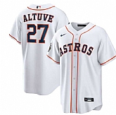 Men's Houston Astros #27 Jose Altuve White 2022 World Series Home Stitched Baseball Jersey,baseball caps,new era cap wholesale,wholesale hats