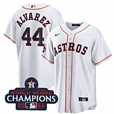 Men's Houston Astros #44 Yordan Alvarez White 2022 World Series Champions Home Stitched Baseball Jersey,baseball caps,new era cap wholesale,wholesale hats
