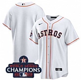 Men's Houston Astros Blank White 2022 World Series Champions Home Stitched Baseball Jersey,baseball caps,new era cap wholesale,wholesale hats