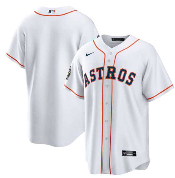 Men's Houston Astros Blank White 2022 World Series Home Stitched Baseball Jersey