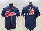 Men's Houston Texans Navy Team Big Logo With Patch Cool Base Stitched Baseball Jersey,baseball caps,new era cap wholesale,wholesale hats