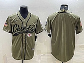 Men's Kansas City Chiefs Blank Olive Salute to Service Cool Base Stitched Baseball Jersey,baseball caps,new era cap wholesale,wholesale hats