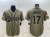 Men's Las Vegas Raiders #17 Davante Adams 2022 Olive Salute to Service Cool Base Stitched Baseball Jersey,baseball caps,new era cap wholesale,wholesale hats