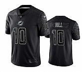 Men's Miami Dolphins #10 Tyreek Hill Black Reflective Limited Stitched Football Jersey