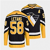 Men's Pittsburgh Penguins #58 Kris Letang Black 2022 Reverse Retro Stitched Jersey Dzhi,baseball caps,new era cap wholesale,wholesale hats