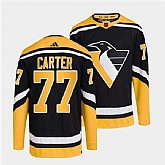 Men's Pittsburgh Penguins #77 Jeff Carter Black 2022 Reverse Retro Stitched Jersey Dzhi,baseball caps,new era cap wholesale,wholesale hats