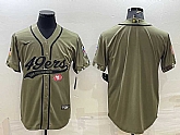 Men's San Francisco 49ers Blank Olive Salute to Service Cool Base Stitched Baseball Jersey
