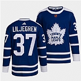 Men's Toronto Maple Leafs Black #37 Timothy Liljegren Blue 2022 Reverse Retro Stitched Jersey Dzhi,baseball caps,new era cap wholesale,wholesale hats