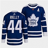 Men's Toronto Maple Leafs Black #44 Morgan Rielly Blue 2022 Reverse Retro Stitched Jersey Dzhi